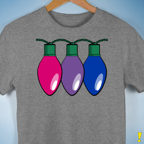 Bisexual Pride Christmas Lights Premium Unisex T-Shirt - Grey Heather