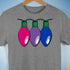 Bisexual Pride Christmas Lights Premium Unisex T-Shirt - Grey Heather