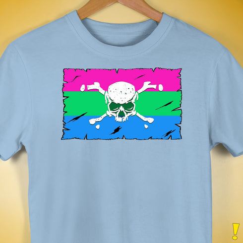 Polysexual Pride Pirate Flag Premium Unisex T-Shirt - Baby Blue