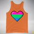 Polysexual Pride 8-Bit Pixel Heart Premium Tank Top - Orange