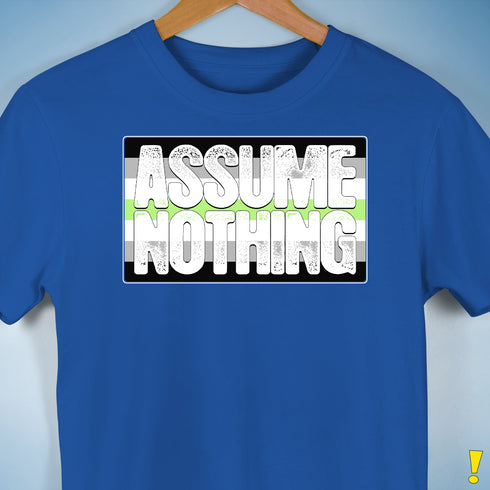 Assume Nothing Agender Pride Flag Premium Unisex T-Shirt - Royal Blue