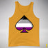 Asexual Pride 8-Bit Pixel Ace of Spades Premium Tank Top - Gold