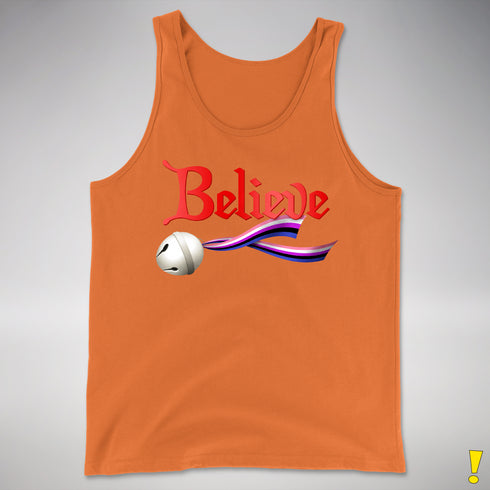 Believe Genderfluid Pride Jingle Bell Premium Tank Top - Orange