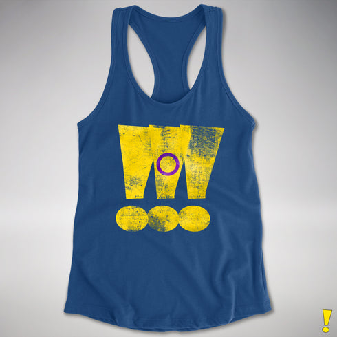 Intersex Pride Grunge Exclamation Points Racerback Tank - Royal