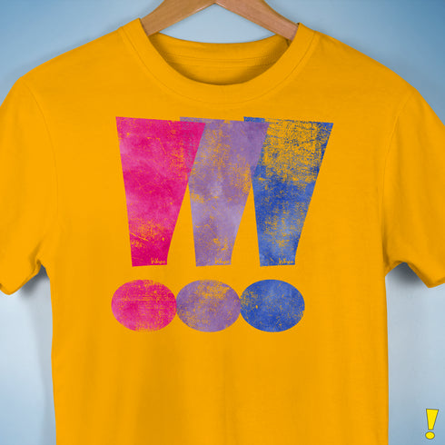Bisexual Pride Exclamation Points Premium Unisex T-Shirt - Gold