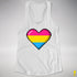Pansexual Pride 8-Bit Pixel Heart Racerback Tank - White