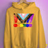 LGBTQ Progress Pride Grunge Exclamation Points Hoodie - Mustard