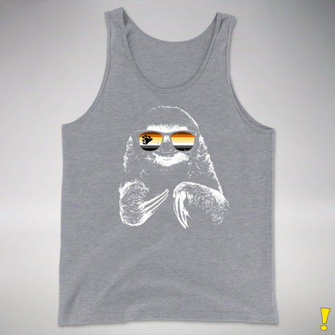 Pride Sloth Bear Pride Flag Sunglasses Premium Tank Top - Grey Heather