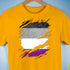 Asexual Pride Flag Ripped Reveal Premium Unisex T-Shirt - Gold
