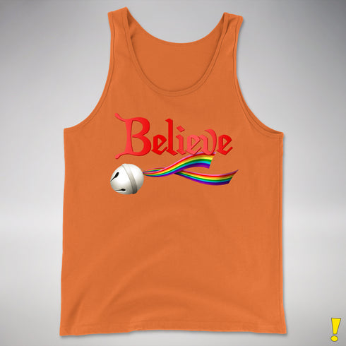 Believe LGBTQ Gilbert Baker Pride Jingle Bell Premium Tank Top - Orange