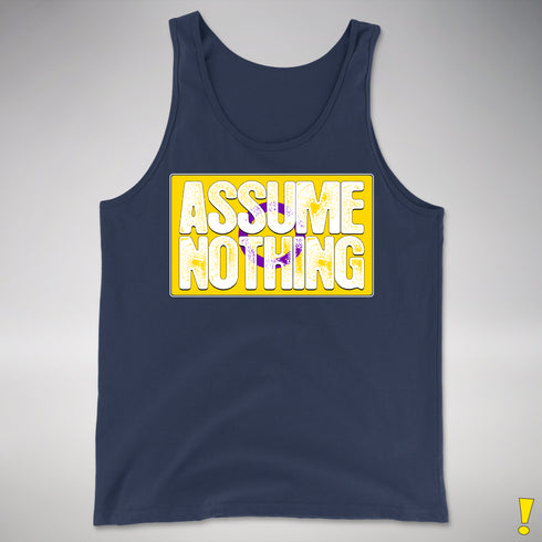 Assume Nothing Intersex Pride Flag Premium Tank Top - Navy