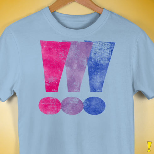 Bisexual Pride Exclamation Points Premium Unisex T-Shirt - Baby Blue