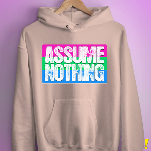 Assume Nothing Polysexual Pride Flag Hoodie - Light Pink