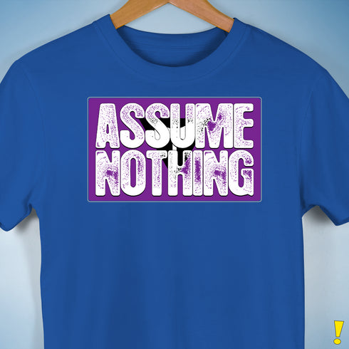 Assume Nothing Lesbian Labrys Pride Flag Premium Unisex T-Shirt - Royal Blue