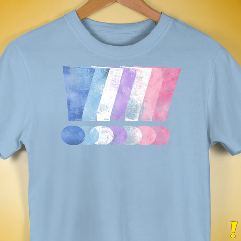 Bigender Pride Grunge Exclamation Points Premium Unisex T-Shirt - Baby Blue