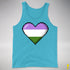 Genderqueer Pride 8-Bit Pixel Heart Premium Tank Top - Aqua Triblend
