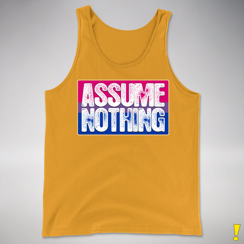 Assume Nothing Bisexual Pride Flag Premium Tank Top - Gold
