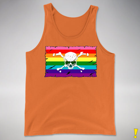 Gilbert Baker LGBTQ Pride Pirate Flag Premium Tank Top - Orange