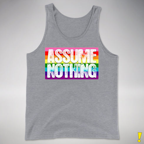 Assume Nothing Gilbert Baker Original LGBTQ Gay Pride Flag Premium - Grey Heather