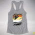 Bear Pride Flag Ripped Reveal Racerback Tank - Heather Grey