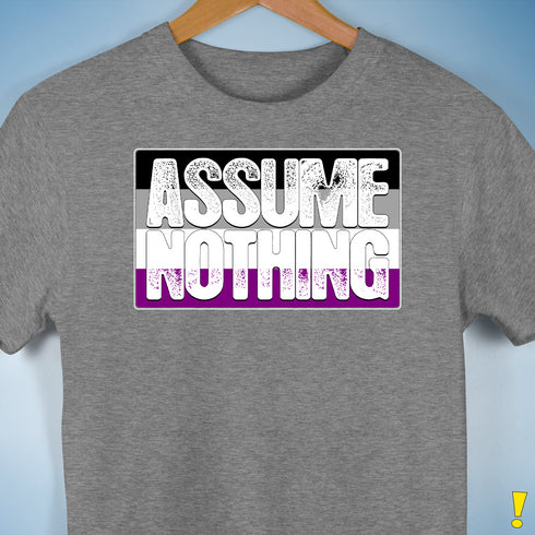 Assume Nothing Asexual Pride Flag Premium Unisex T-Shirt - Grey Heather