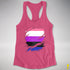 Genderfluid Pride Flag Ripped Reveal Racerback Tank - Hot Pink