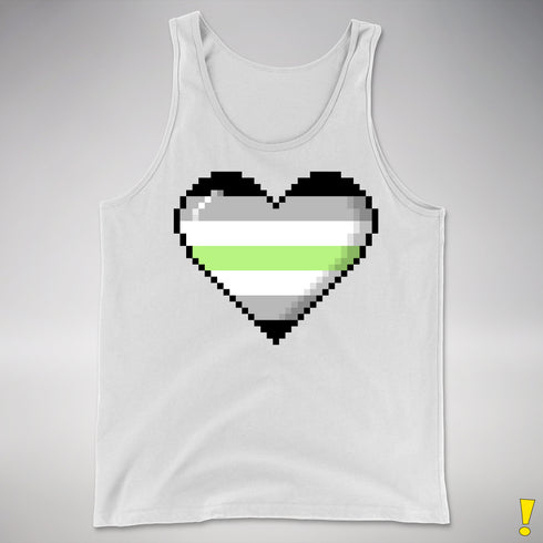 Agender Pride Pixel Heart Premium Tank Top - White