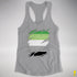 Aromantic Pride Flag Ripped Reveal Racerback Tank - Heather Grey