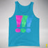 Polysexual Pride Exclamation Points Premium Tank Top - Neon Blue