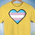 Transgender Pride 8-Bit Pixel Heart Premium Unisex T-Shirt - Yellow