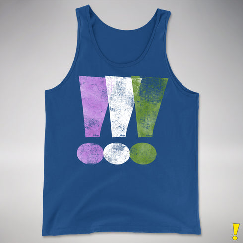 Genderqueer Pride Exclamation Points Premium Tank Top - Royal Blue