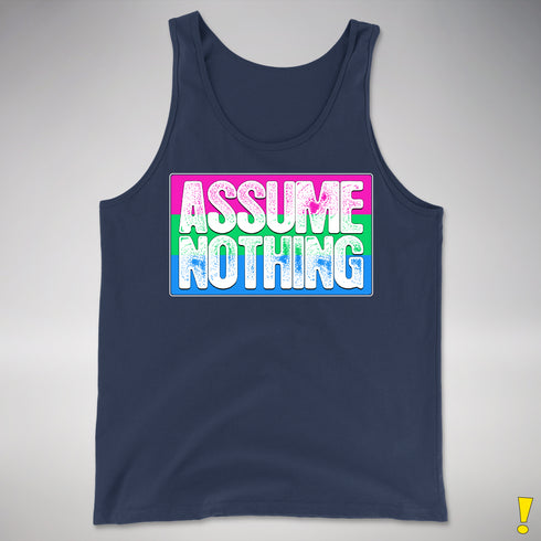 Assume Nothing Polysexual Pride Flag Premium Tank Top - Navy