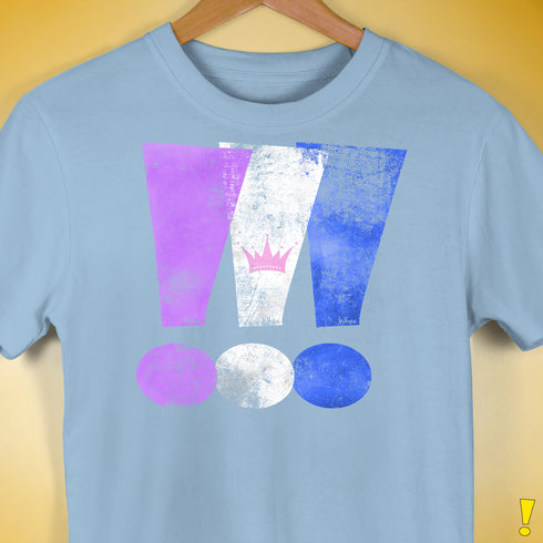 Drag Pride Grunge Exclamation Points Premium Unisex T-Shirt - Baby Blue