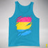 Pansexual Pride Flag Ripped Reveal Premium Tank Top - Neon Blue
