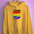 Philly LGBTQ Gay Pride Flag Ripped Reveal Hoodie - Mustard