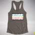 Assume Nothing Queer Pride Flag Racerback Tank - Dark Grey