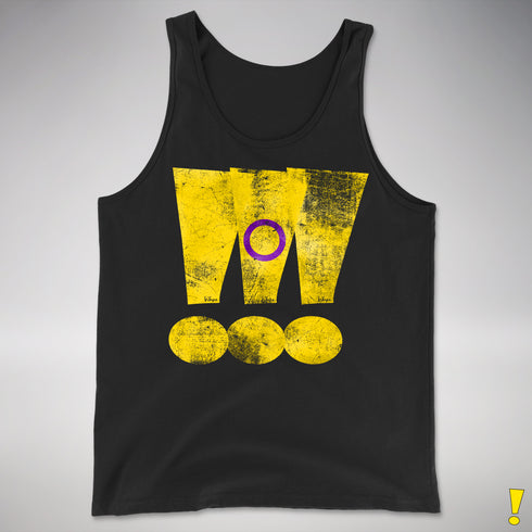 Intersex Pride Grunge Exclamation Points Premium Tank Top - Black