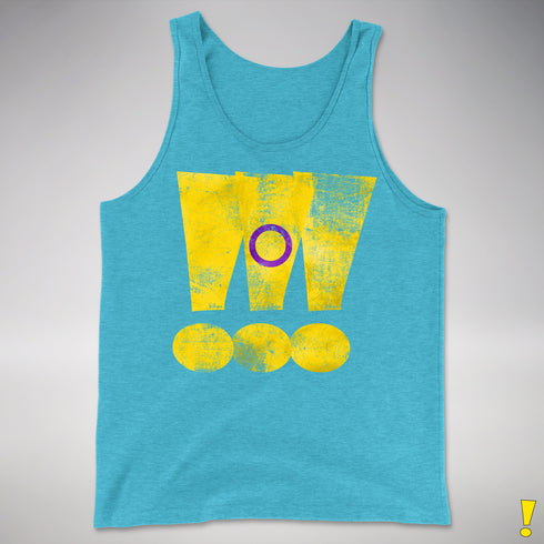 Intersex Pride Grunge Exclamation Points Premium Tank Top - Aqua Triblend