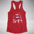 Pride Sloth Bisexual Flag Sunglasses Women's Racerback Tank - Red