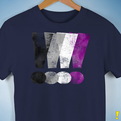 Asexual Pride Exclamation Points Premium Unisex T-Shirt - Navy