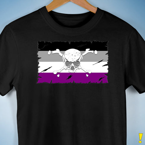 Asexual Pride Pirate Flag Premium Unisex T-Shirt - Black