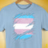 Transgender Pride Flag Ripped Reveal Premium Unisex T-Shirt - Baby Blue