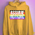 Assume Nothing Philly LGBTQ Gay Pride Flag Hoodie - Mustard