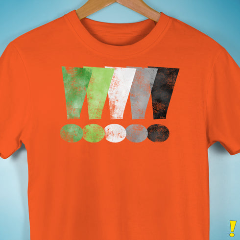 Distressed Aromantic Pride Exclamation Points Premium Unisex T-Shirt - Orange