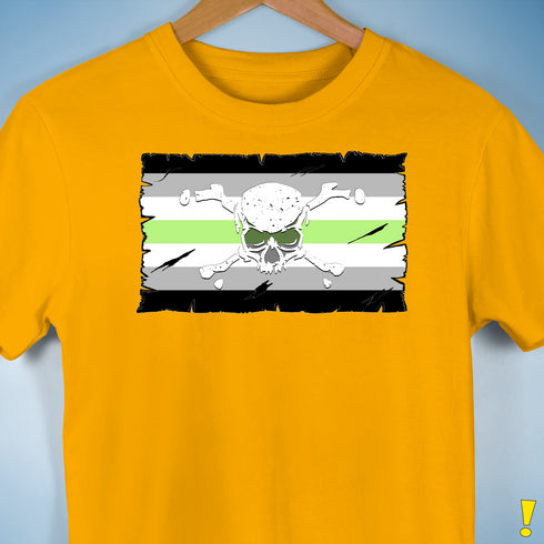 Agender Pride Pirate Flag Premium Unisex T-Shirt - Gold