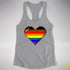 Philly LGBTQ Pride 8-Bit Pixel Heart Racerback Tank - Heather Grey