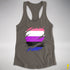 Genderfluid Pride Flag Ripped Reveal Racerback Tank - Dark Grey