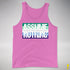 Assume Nothing Gay Male Pride Flag Premium Tank Top - Neon Pink