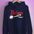 Believe Agender Pride Jingle Bell Hoodie - Navy