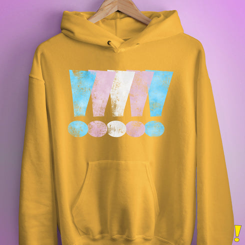 Transgender Pride Exclamation Points Hoodie - Mustard